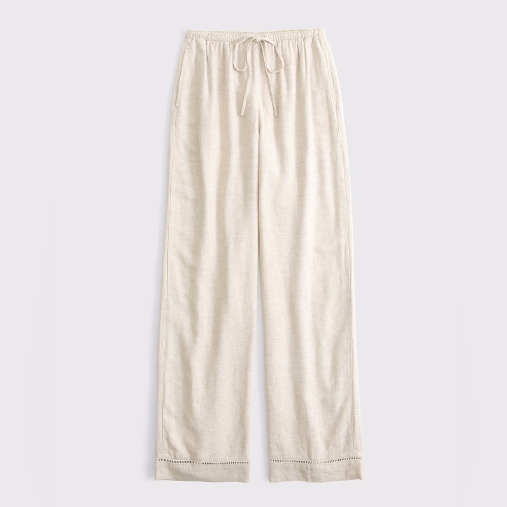 NWT Neutral Cream Drawstring Wide-Leg Pants
